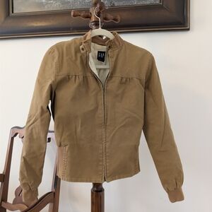 GAP Tan Zip-Front Lightweight Jacket
